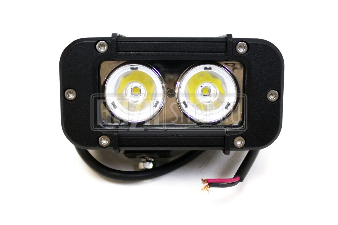 Фара светодиодная дальнего света 20W (10W*2), прям. 12 см, IP67 "redBTR" / 842020
